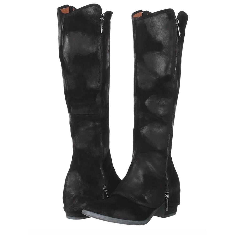 DONALD J PLINER DEVI 2 WOMEN'S RIDING BLACK  SUEDE & LEATHER BOOTS Sz 6.5